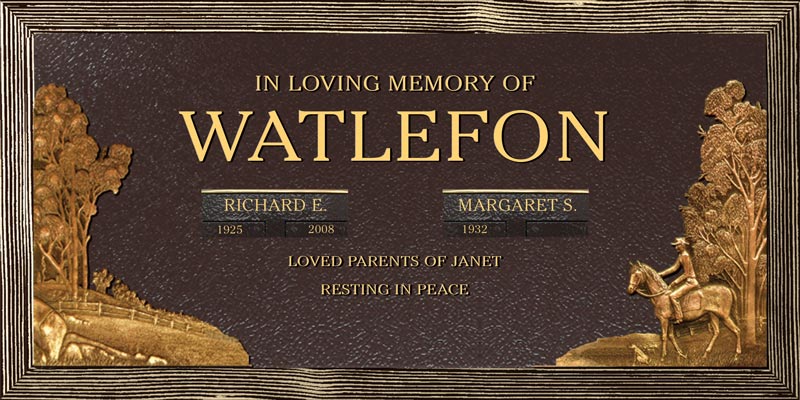 An example of a phoenixfoundry bronze lawn marker. Wattlefon is the name cast.